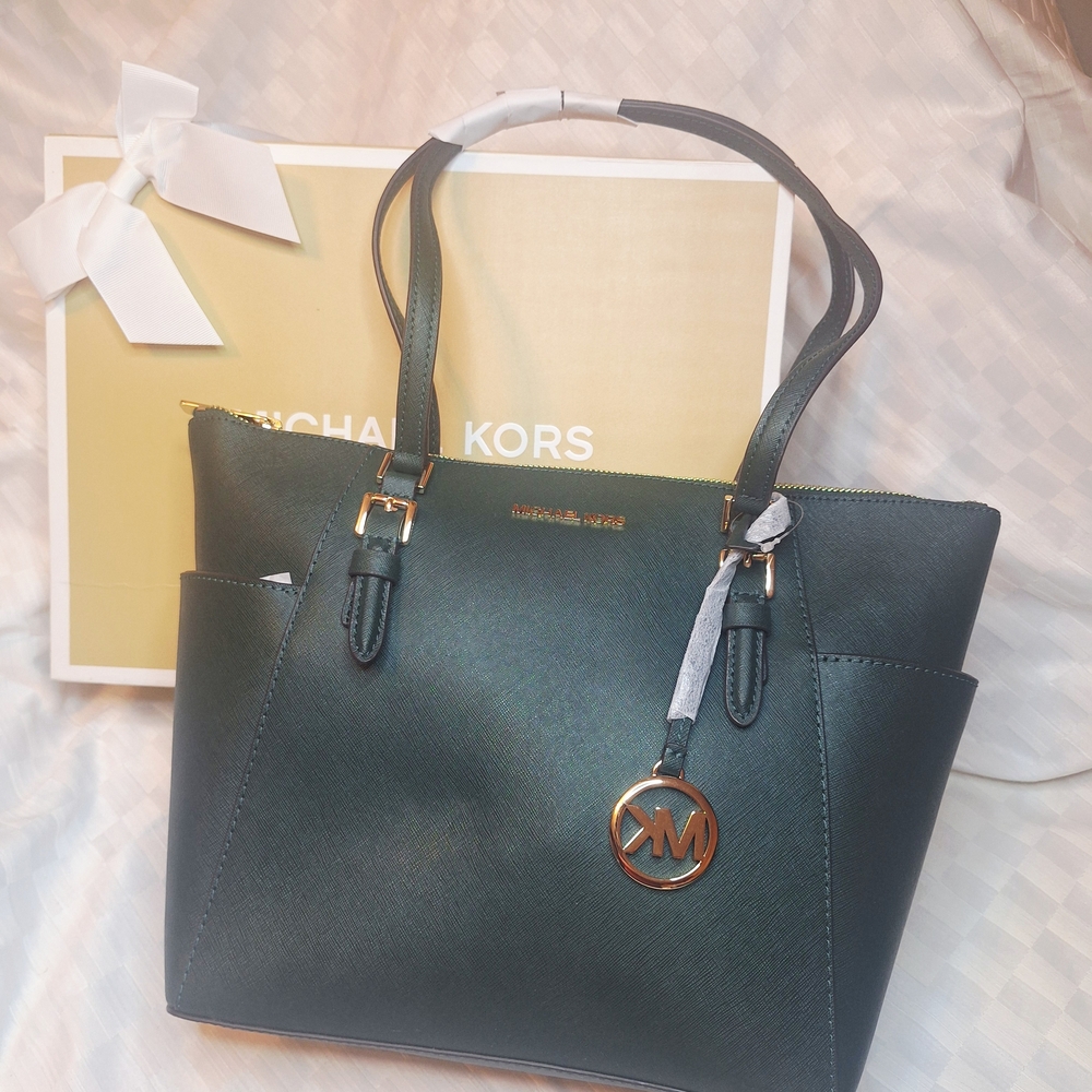 Michael Kors Dark Green Tote Bag - Picture 3 of 4